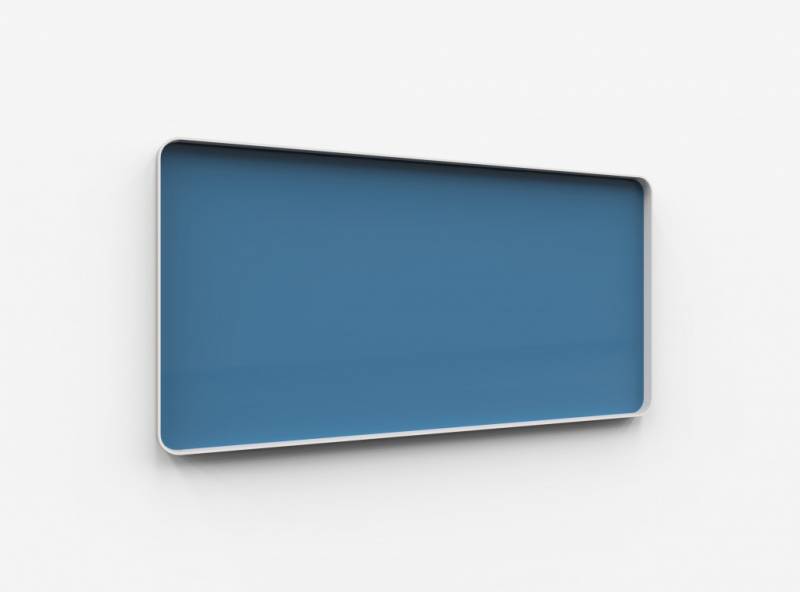 Lintex Frame Wall Silk glastavle med grå ramme 200x100cm Peaceful, blå