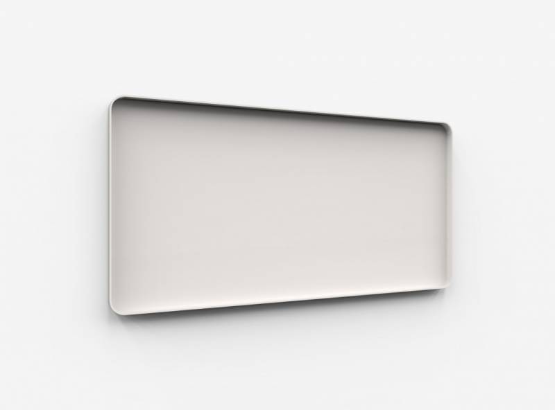 Lintex Frame Wall Silk glastavle med grå ramme 200x100cm Soft, lys beige