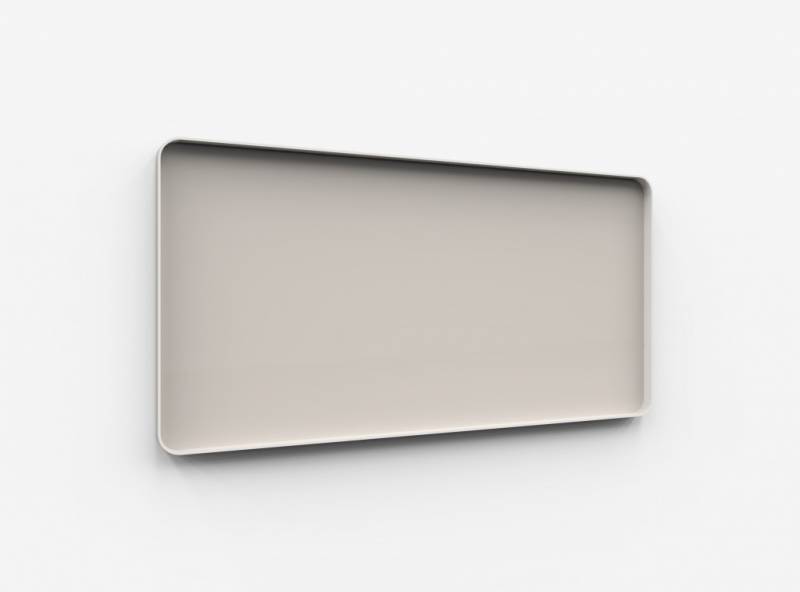 Lintex Frame Wall Silk glastavle med grå ramme 200x100cm Warm, grå