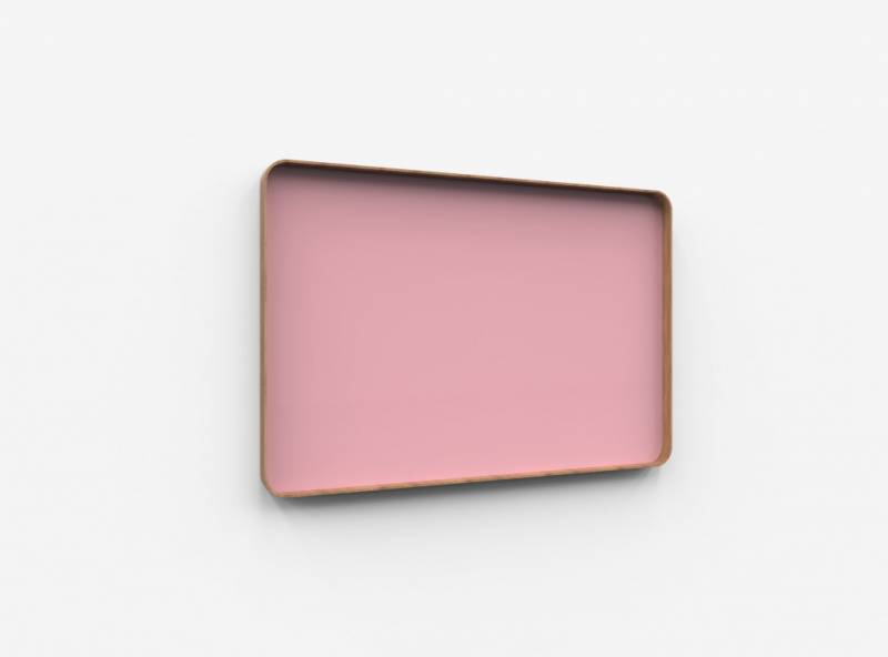Lintex Frame Wall glastavle med egetræsramme 150x100cm Blush, lyserød