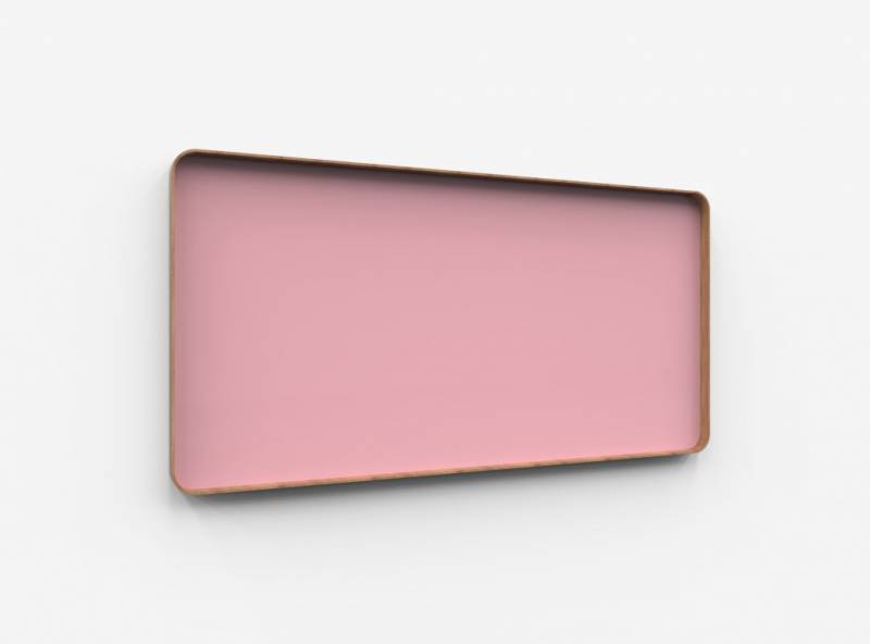 Lintex Frame Wall glastavle med egetræsramme 200x100cm Blush, lyserød