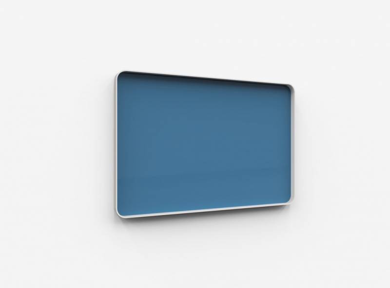 Lintex Frame Wall glastavle med grå ramme 150x100cm Peaceful, blå