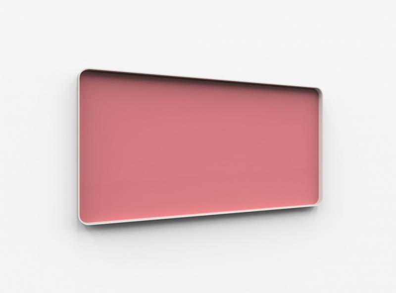 Lintex Frame Wall glastavle med grå ramme 200x100cm Blossom, pink