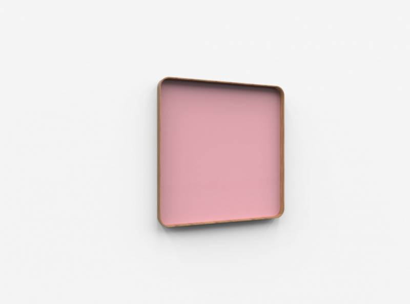 Lintex Frame Wall glastavle med egetræsramme 100x100cm Blush, lyserød