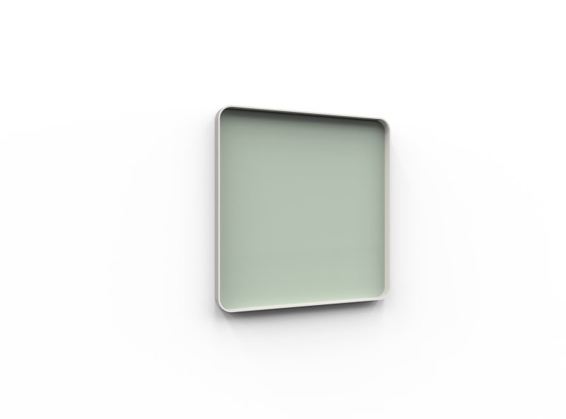 Lintex Frame Wall glastavle med grå ramme 100x100cm Fair, lys grøn