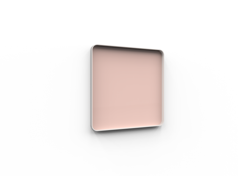 Lintex Frame glastavle med grå ramme 100x100cm Naive, rosa