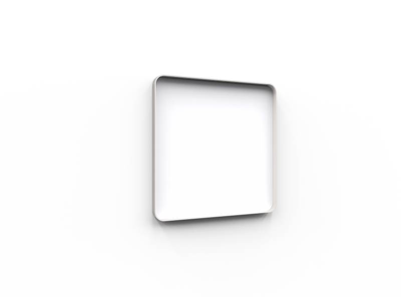 Lintex Frame Wall glastavle med grå ramme 100x100cm Pure, hvid