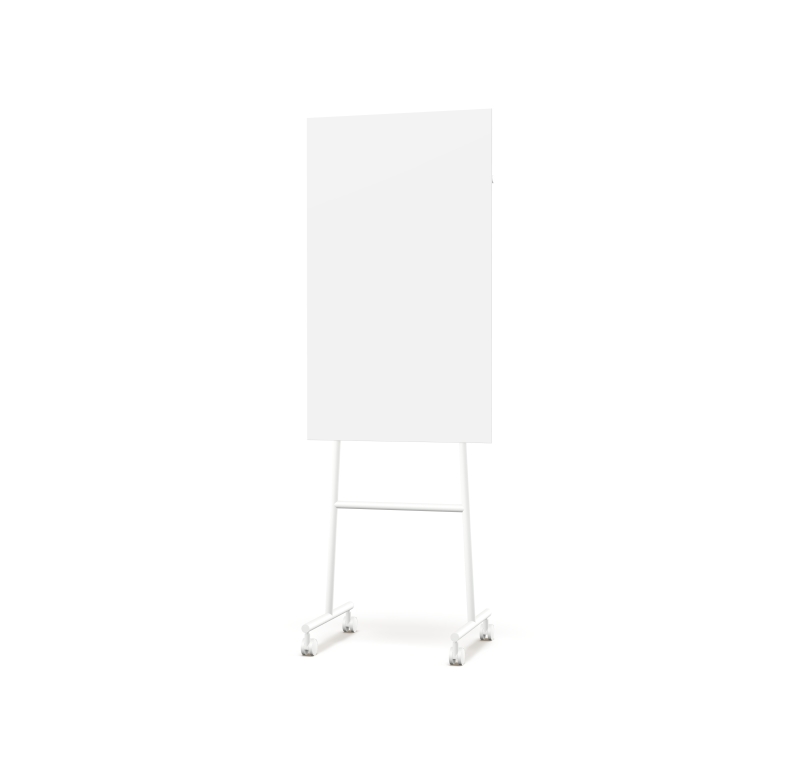 Lintex Mono Silk mobile glastavle 70x196cm med hvid stativ Pure, hvid