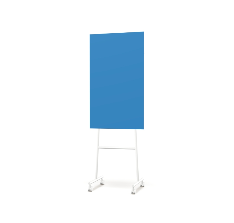 Lintex Mono Silk mobile glastavle 70x196cm med hvid stativ Daring, bl&aring;