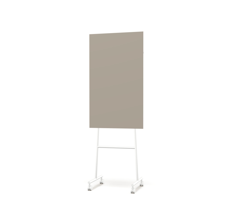 Lintex Mono Silk mobile glastavle 70x196cm med hvid stativ Lonely, m&oslash;rk brun