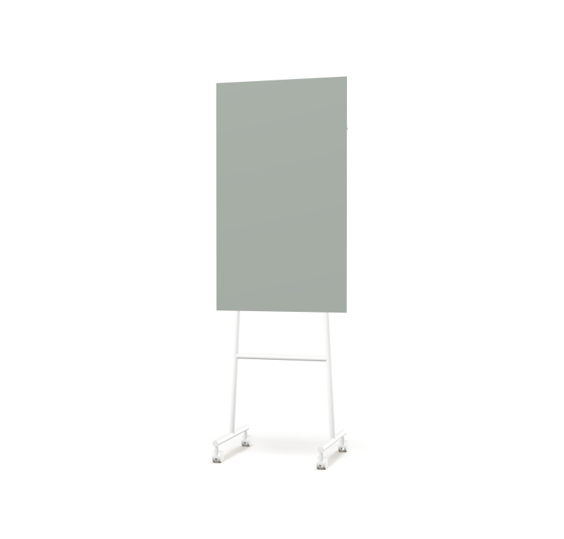 Lintex Mono Silk mobile glastavle 70x196cm med hvid stativ Frank, gr&aring;gr&oslash;n