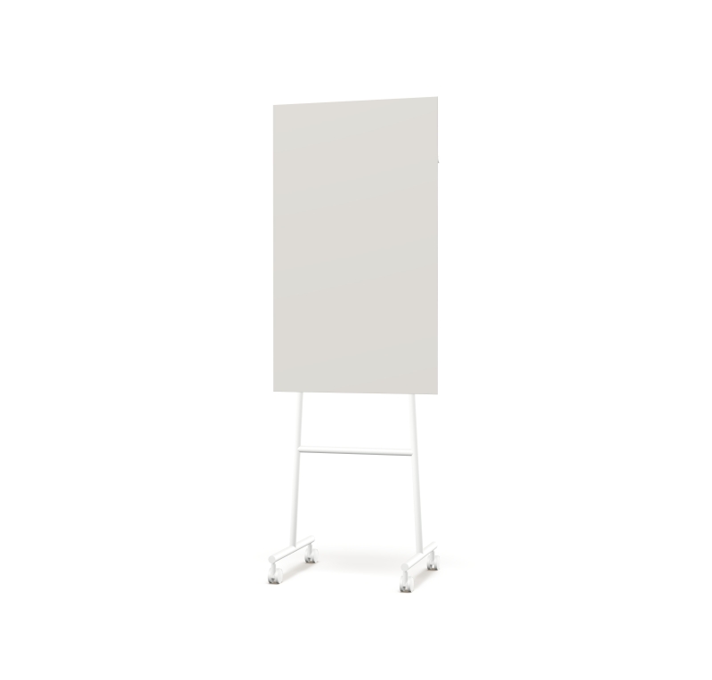 Lintex Mono Silk mobile glastavle 70x196cm med hvid stativ Soft, lys beige