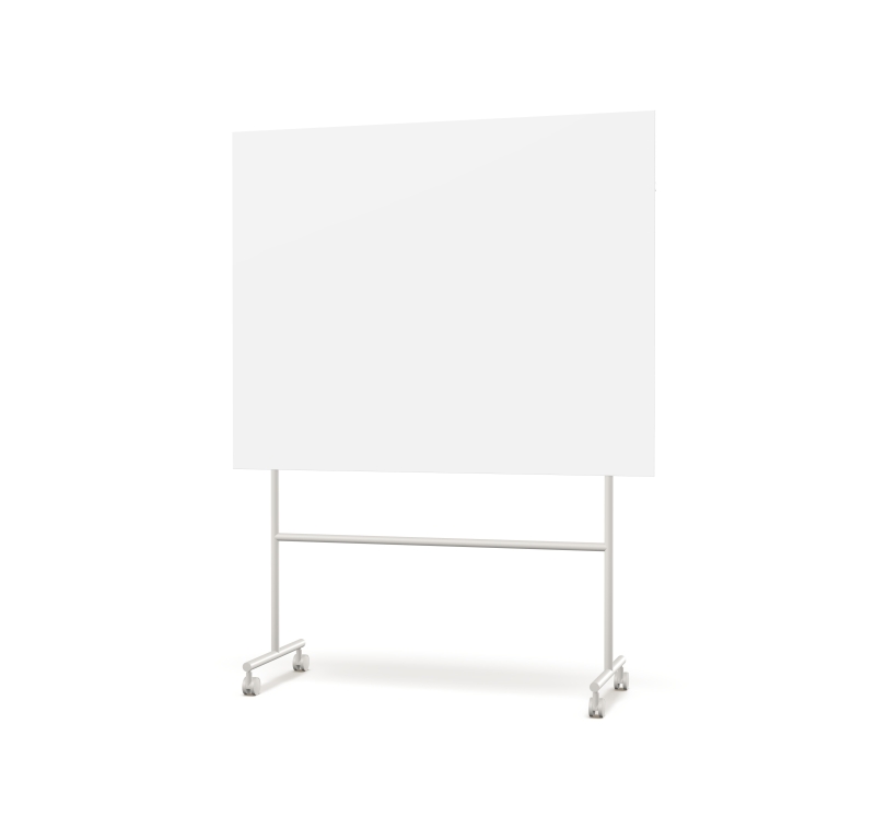 Lintex Mono Silk mobil glastavle 150x196cm med gr&aring;t stativ Pure, hvid