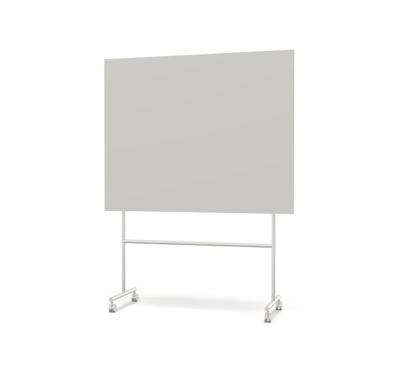 Lintex Mono Silk mobil glastavle 150x196cm med gr&aring;t stativ Shy, lys gr&aring;
