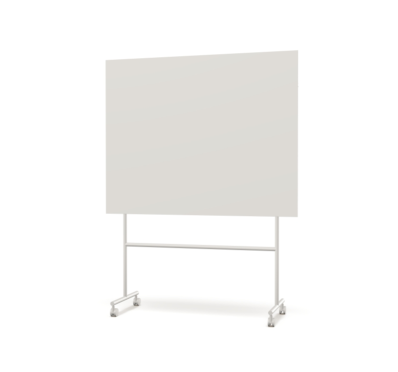 Lintex Mono Silk mobil glastavle 150x196cm med gr&aring;t stativ Soft, lys beige