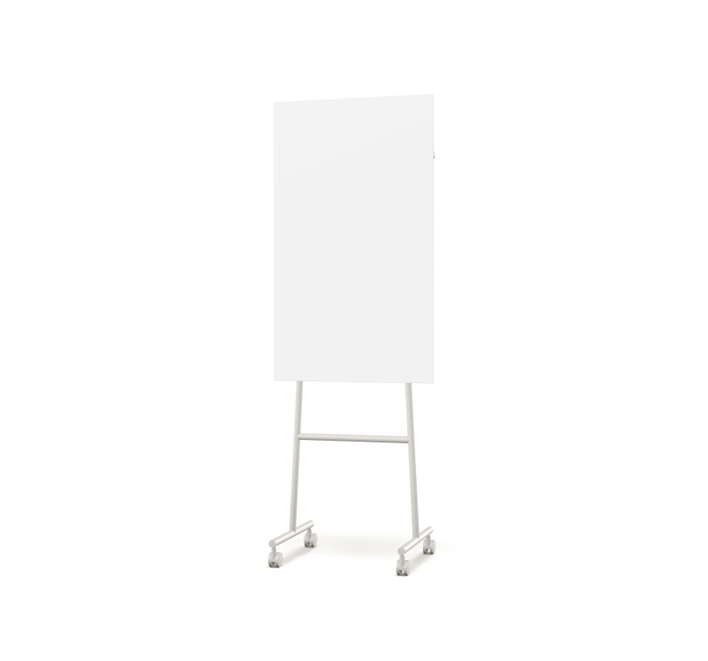 Lintex Mono Silk mobil glastavle 70x196cm med gr&aring;t stativ Pure, hvid