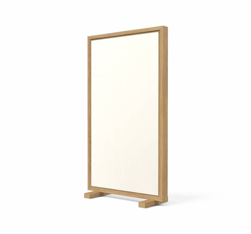 Lintex Offset Mobile glastavle med eg ramme LTH39 Pale, r&aring;hvid