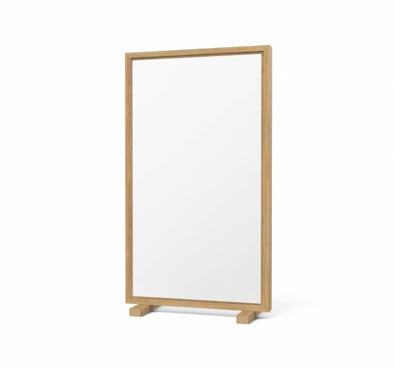 Lintex Offset Mobile glastavle med eg ramme LTH39 Pure, hvid