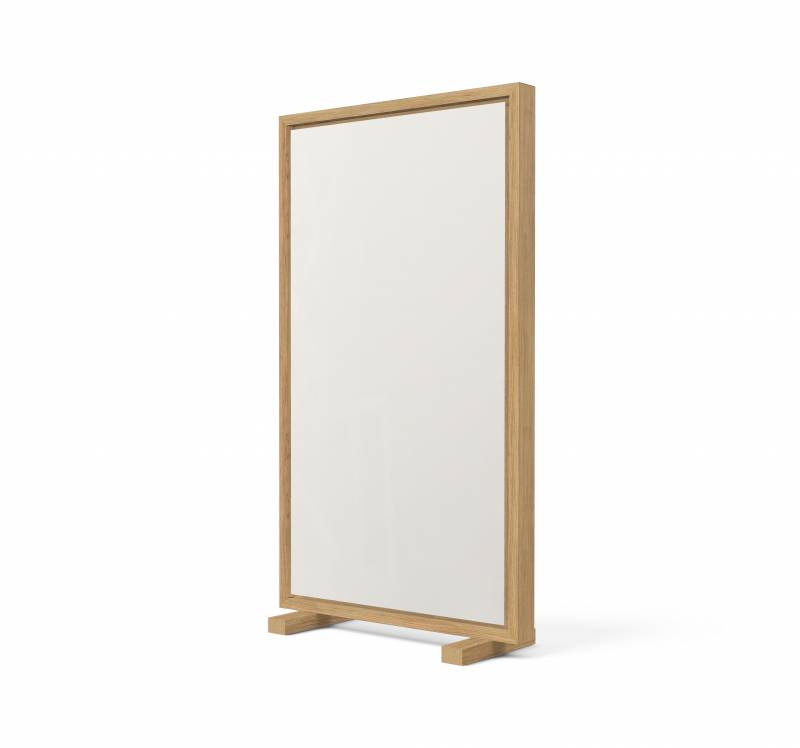 Lintex Offset Mobile glastavle med eg ramme LTH39 Soft, lys beige