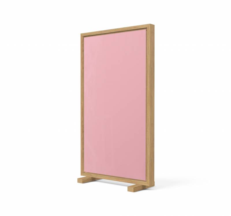 Lintex Offset Mobile glastavle med eg ramme LTH41 Blush, lyser&oslash;d