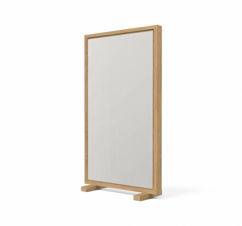 Lintex Offset Mobile glastavle med eg ramme LTH41 Shy, lys gr&aring;