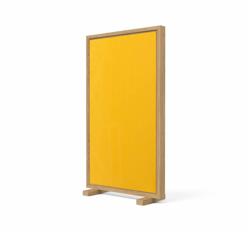 Lintex Offset Mobile glastavle med eg ramme LTH62 Bright, gul