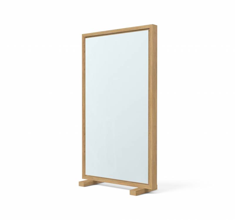 Lintex Offset Mobile glastavle med eg ramme LTH62 Crisp, duebl&aring;