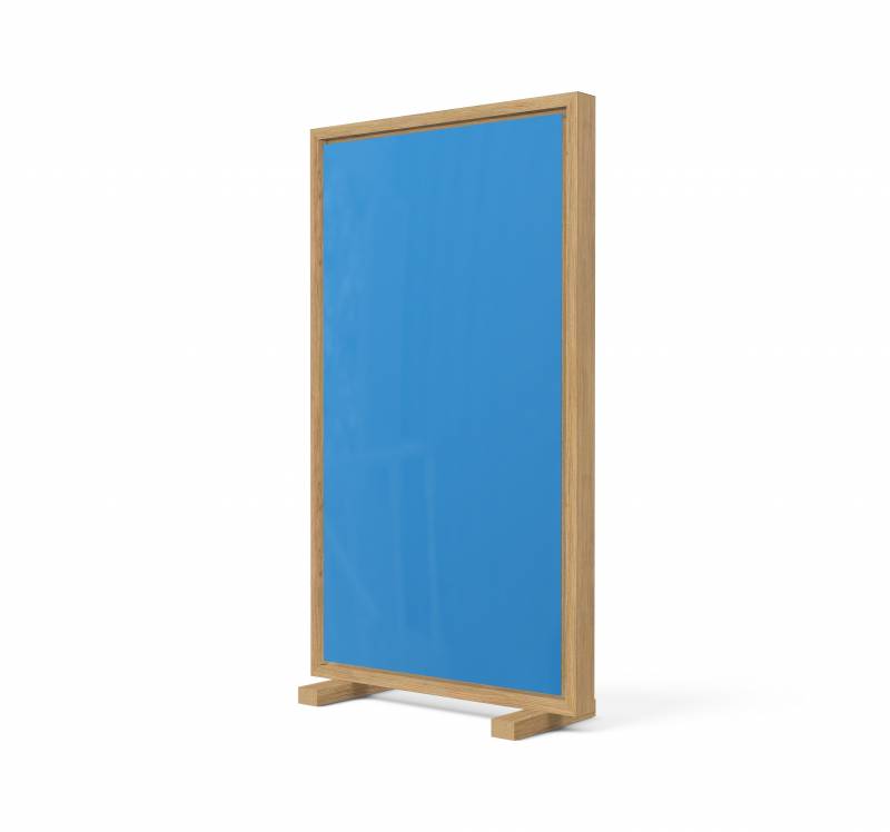 Lintex Offset Mobile glastavle med eg ramme LTH62 Daring, bl&aring;