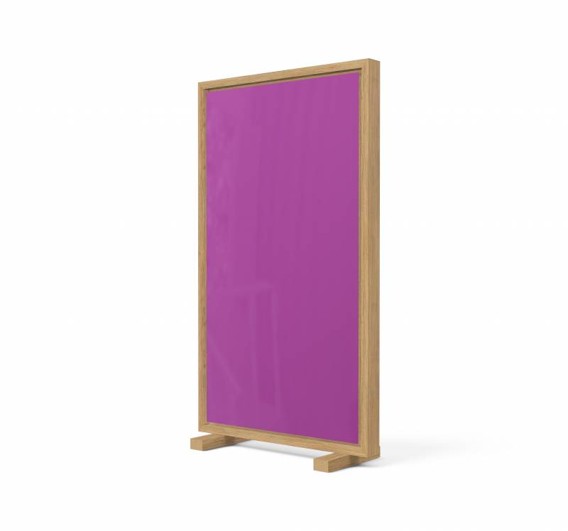 Lintex Offset Mobile glastavle med eg ramme LTH62 Vivid, violet