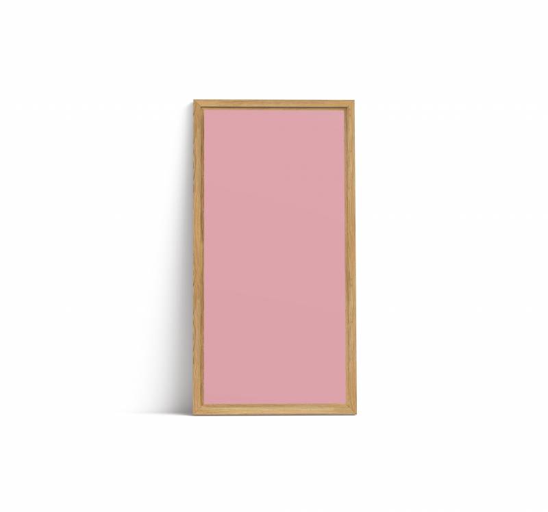 Lintex Offset Wall Silk glastavle 100x195cm med eg ramme Blush, lyser&oslash;d