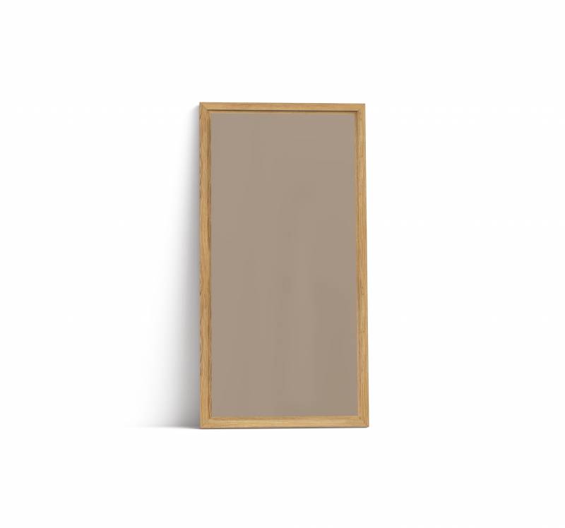 Lintex Offset Wall glastavle 100x195cm med eg ramme Cozy, brun