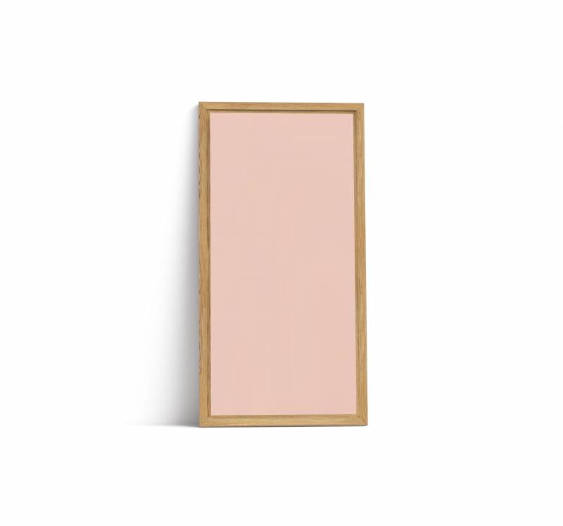 Lintex Offset Wall glastavle 100x195cm med eg ramme Naive, rosa