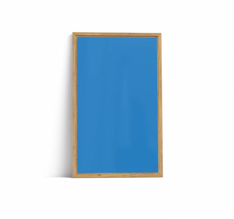 Lintex Offset Wall glastavle 130x210cm med eg ramme Daring, bl&aring;