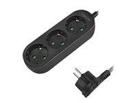 LogiLink Stikdåse 3-stik 16A 1.5meter Sort
