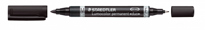 Lumocolor Duo 348-9 permanent marker 0,6mm /1,5mm sort