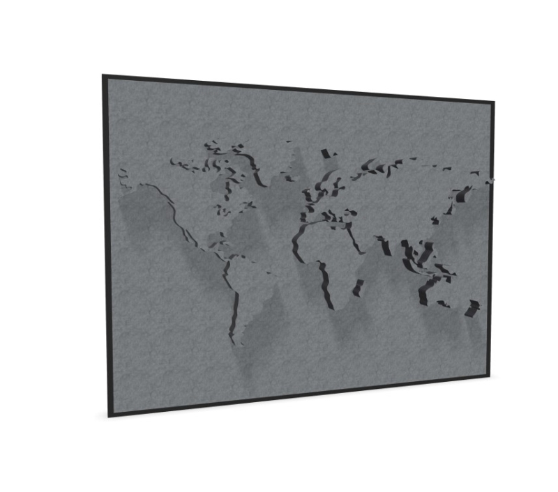 Lydabsortbent Tell_us EcoSUND 160x120x5cm, sort med sort ramme