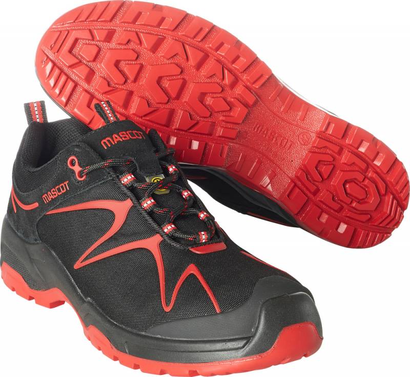 Mascot Footwear Flex Sko sort-rød med snørebånd Herre Str: 47