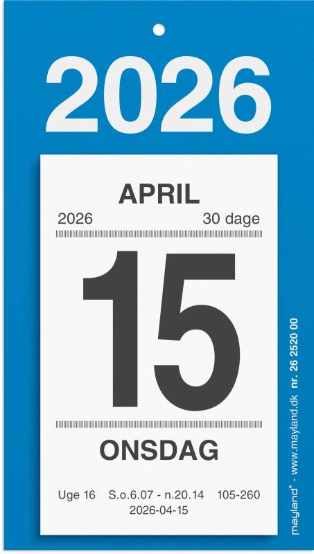 Mayland 2026 Afrivningskalender med bagsidetekst 26252000