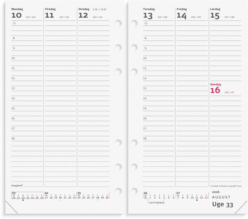 Mayland 2026 System PP ugekalender højformat REFILL 26275000