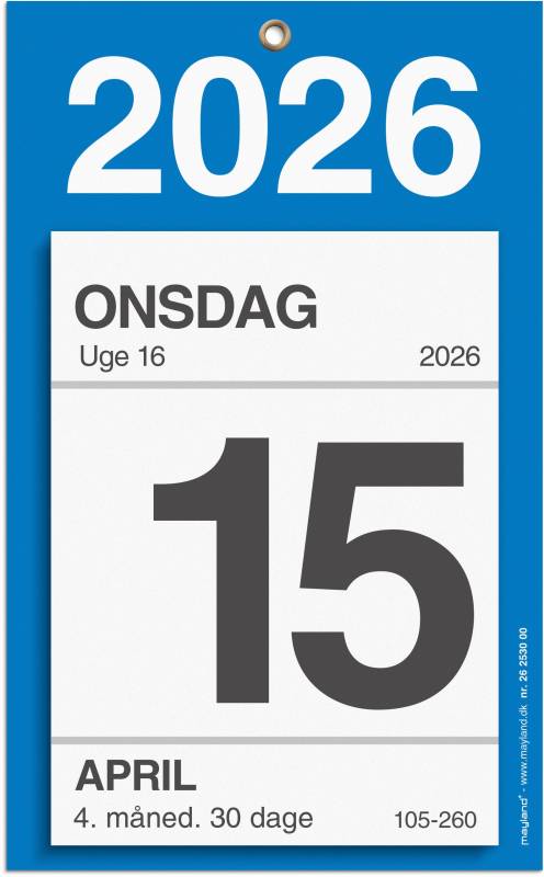 Mayland 2026 afrivningskalender med bagsidetekst 26253000
