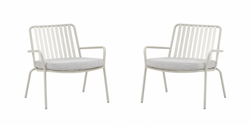 Mykonos haves&aelig;t med to loungestole og hynder beige