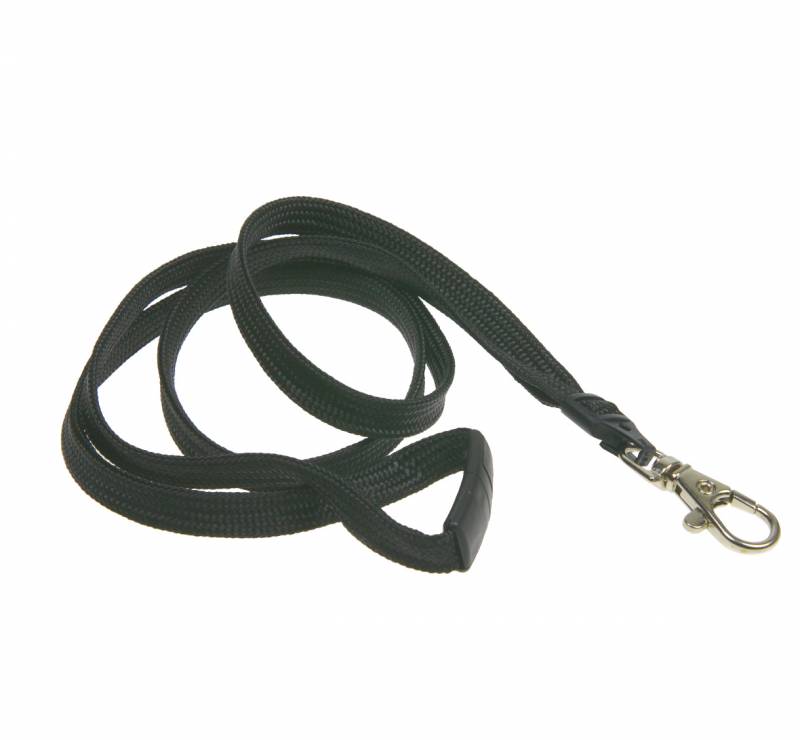 N&oslash;glesnore med karabinhage, B10xL900 mm Sort 