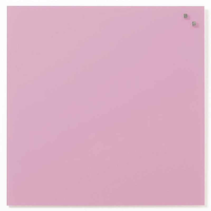 Naga glastavle magnetisk 45x45mm lys pink
