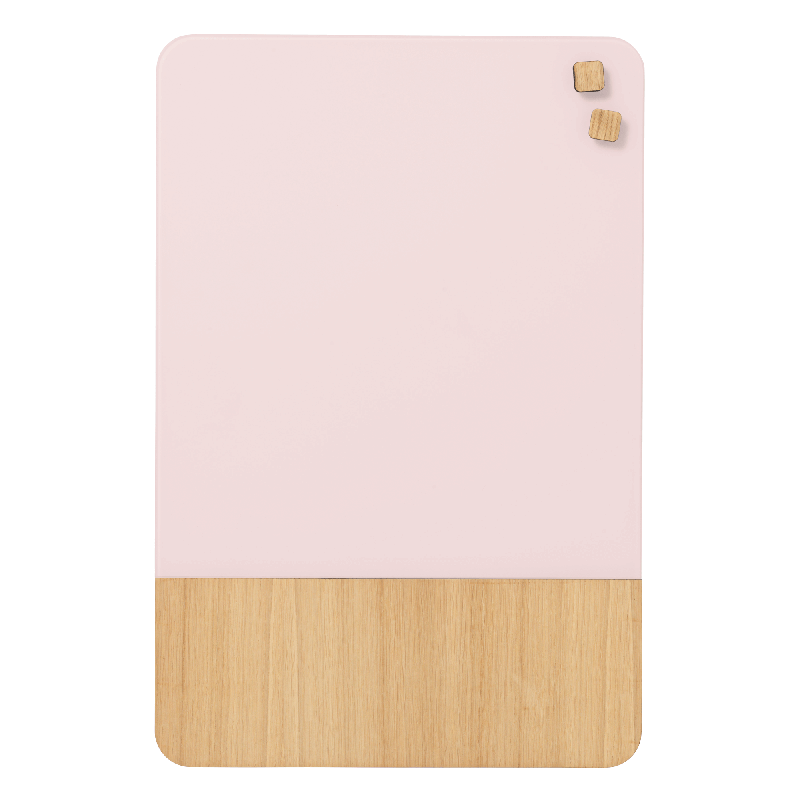 Naga magnetisk tavle med glas og egefiner 40x60cm rosa | Outlet