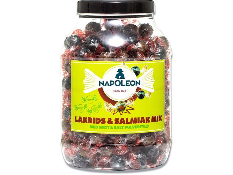 Napoleon lakrids- og salmiak mix med pulverfyld 1300g