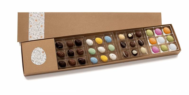 Natur &aelig;ske med 36 Marcipan&aelig;g + Fugle&aelig;g + Luksus&aelig;g 415g