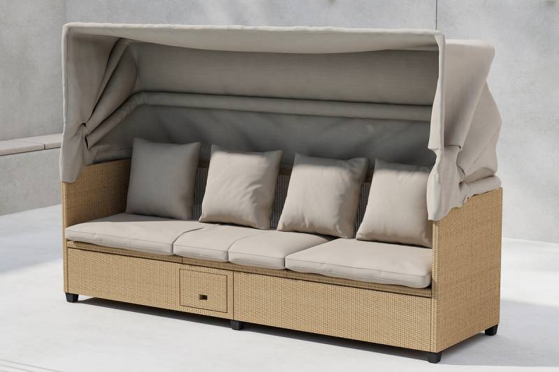 Nopy solsofa 200x60cm med hynder beige