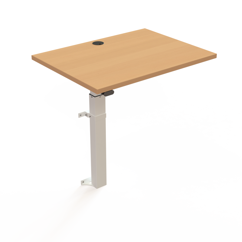 ConSet One væghængt hæve-sænkebord 80x60cm bøg med hvidt stel