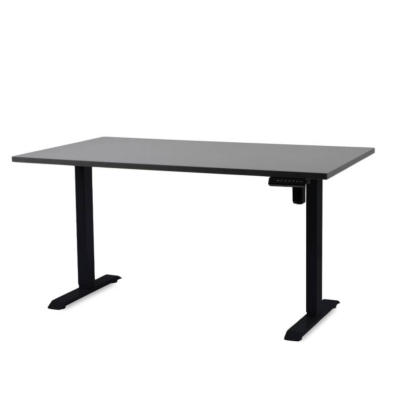Office Hæve sænkebord Operator II 80x160cm, sort stel - antracit bordplade