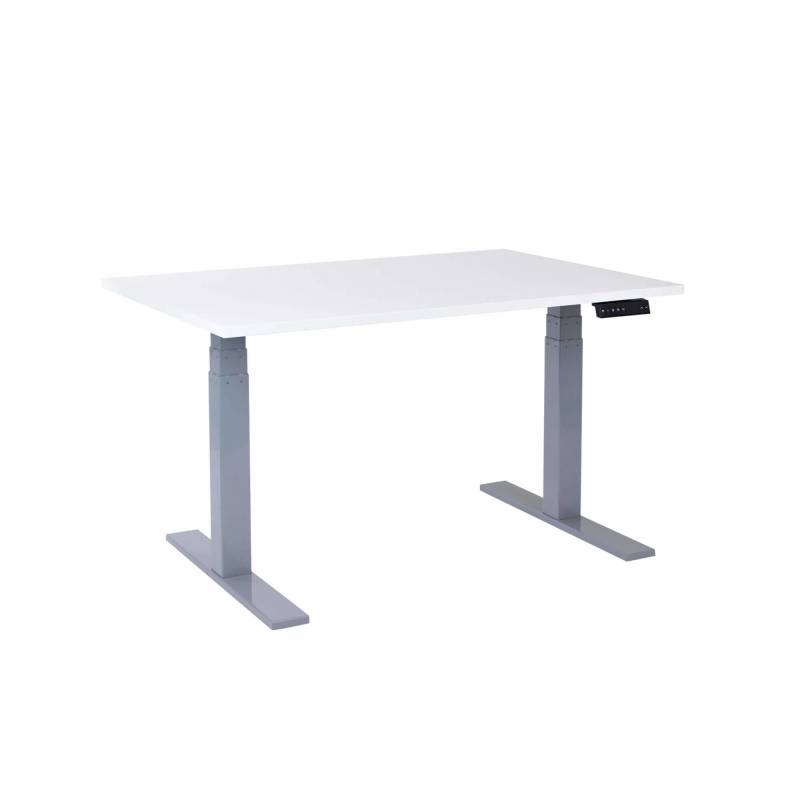 Office hæve sænkebord Corporate 80x120 cm, alu stel - Hvid bordplade